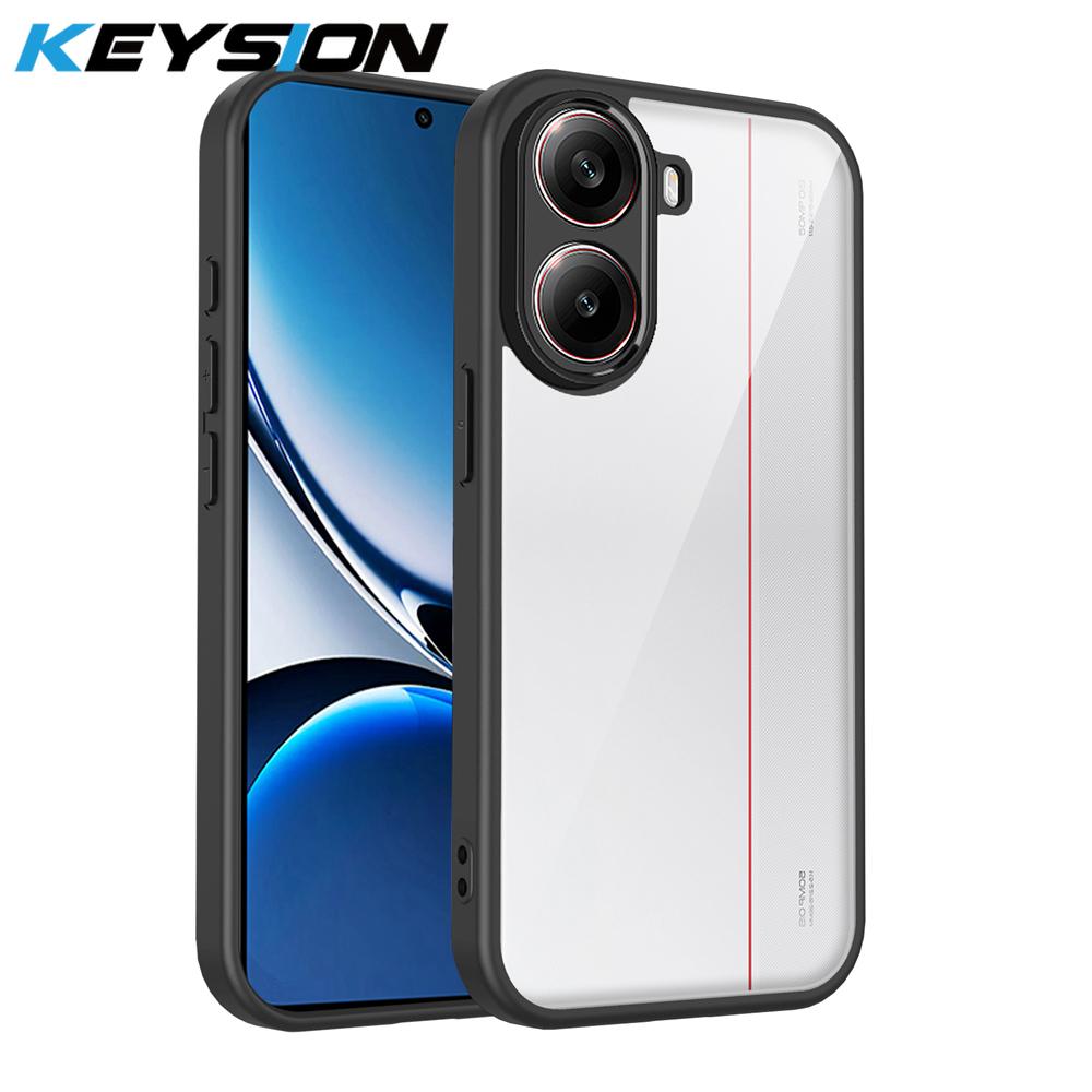 

KEYSION Прозорий чохол для телефону для Xiaomi POCO X7 Pro М який силікон+ПК Прозора протиударна задня кришка для телефону для Redmi Turbo 4 for Redmi Turbo 4 чорний