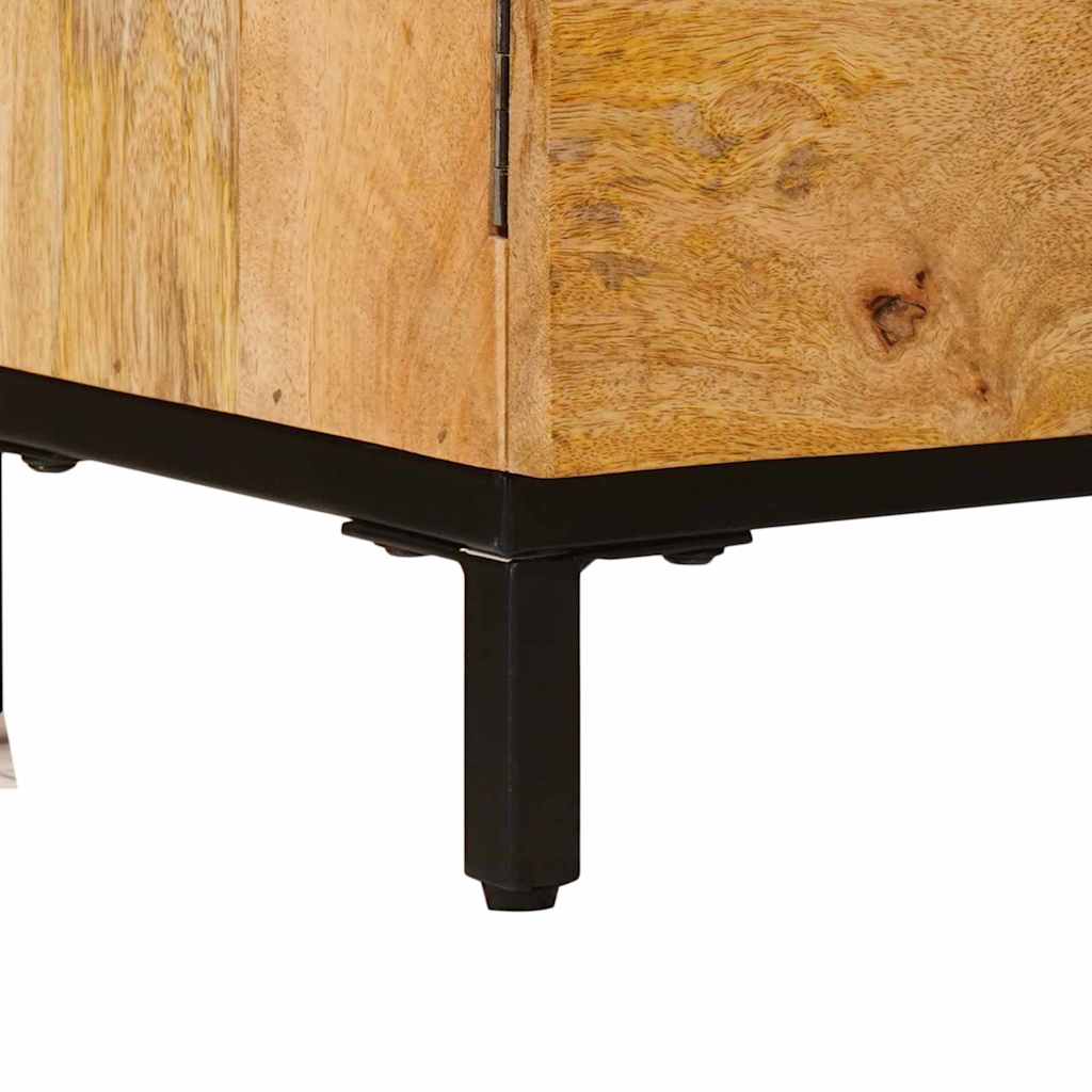 Storage Cabinet In Brown 110 X 30 X 40 Cm Solid Mango Wood