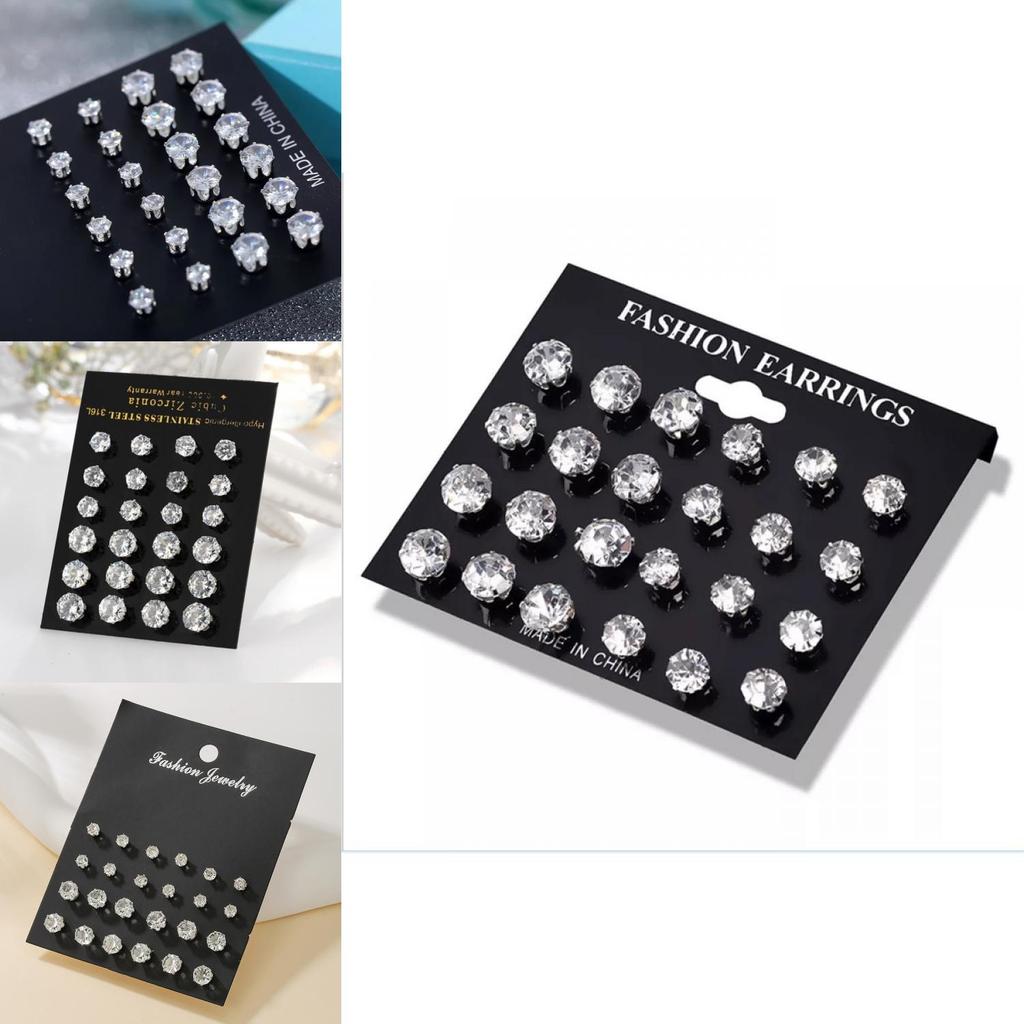 Water Crystal Jewelry Mini Stud Earrings With Microset For Womens Gift