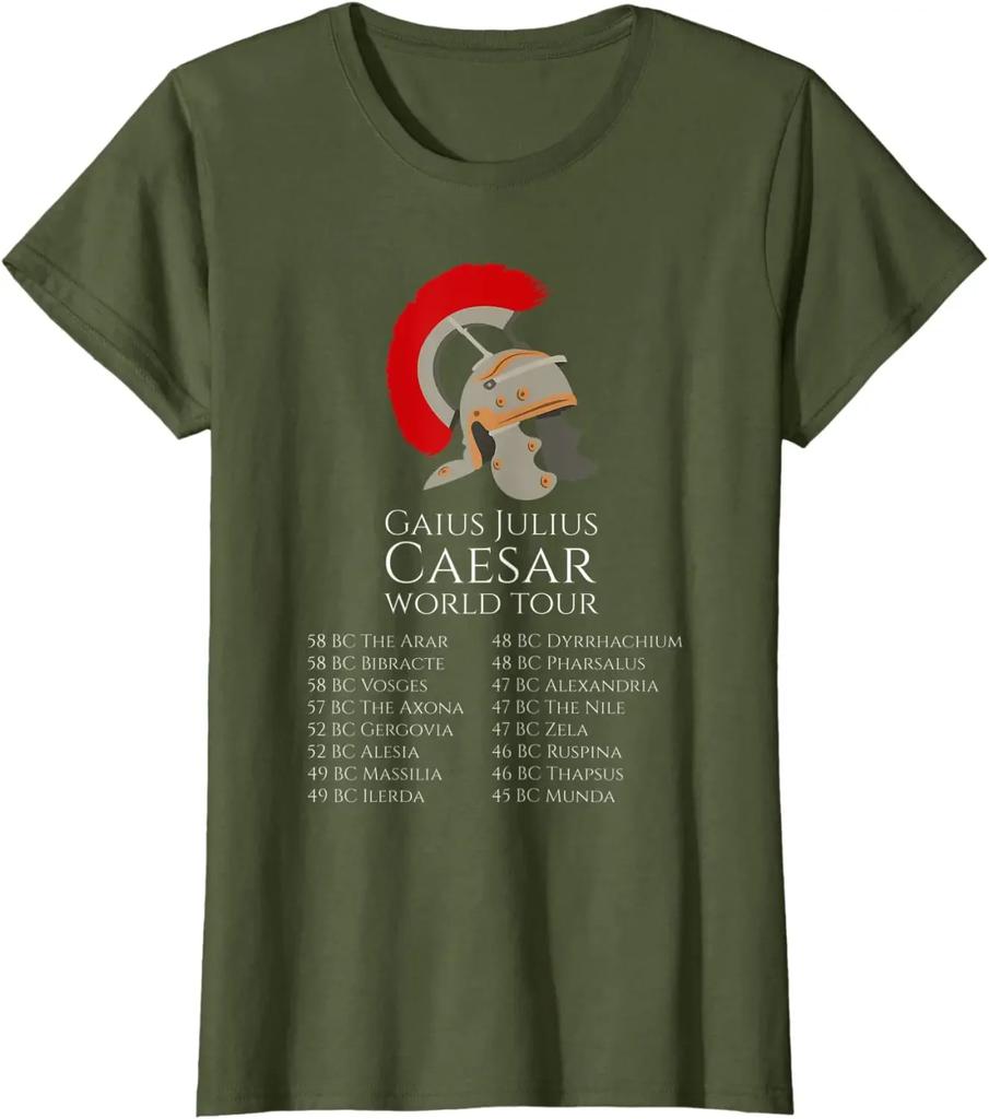 Ancient Roman Gaius Julius Caesar World Tour Legion Helmet TShirt Summer Cotton Short Sleeve ONeck Mens T Shirt New S3XL