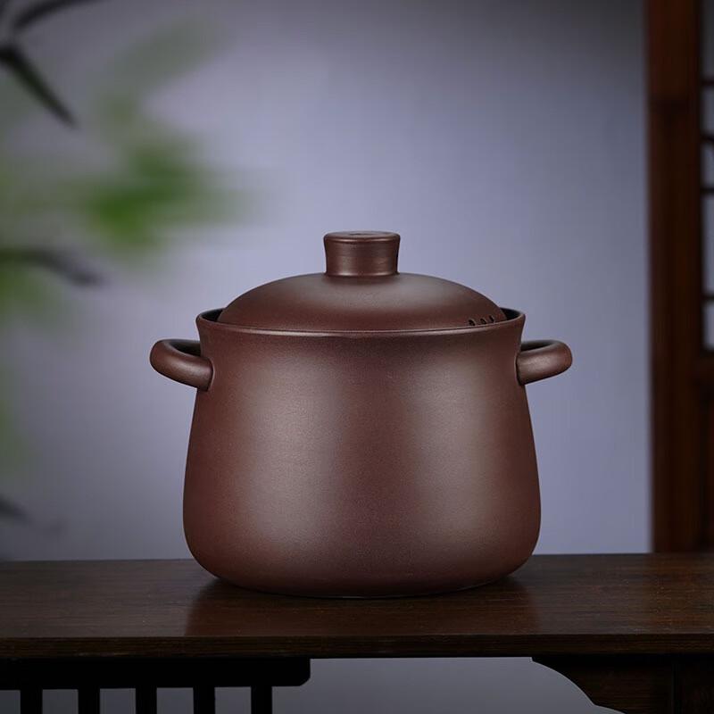 

Unglazed Purple Clay Soup Pot