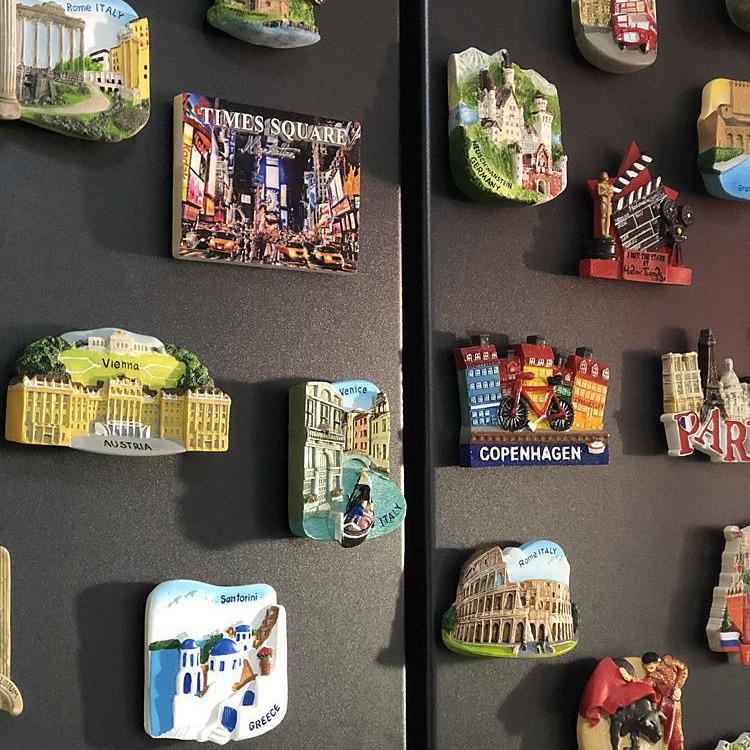 3D City Travel Souvenir Magnets: European and Global Regions