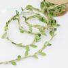 (5 Meters/lot) 5mm Leaf Hemp Rope Braided with Green Leaves Lace Home Decoration Rope Handmade Garland Ribbon
