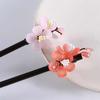 Hanfu Dress 1 Pc Flower Hair Clips Glass Hair Sticks Hair Fork Hairpin Wooden