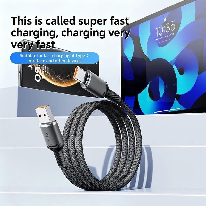 Usb To Type C Cable Date Sync Line Fast Charging For Huawei Android Phone Braided Charger Cable