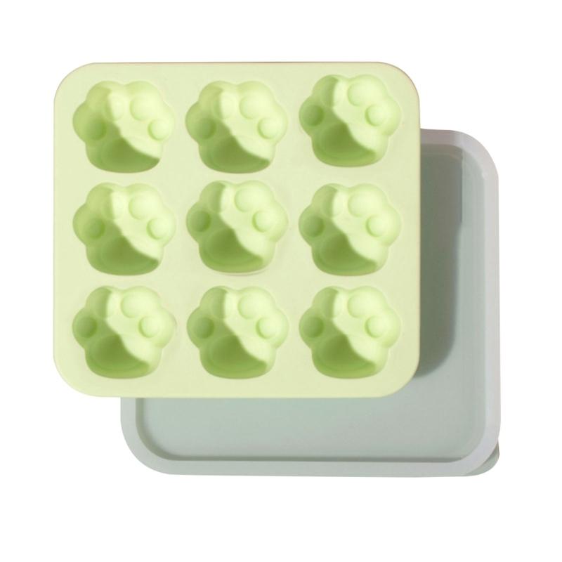 Baby Food Supplements Molds Cartoon Cat Paw Shaped Silicone Material Chocolates Moulds Bread Molds Fondant Cake Moulds светло-зеленый