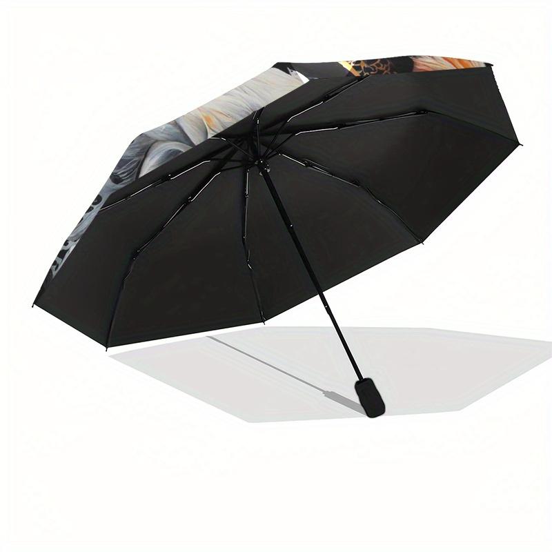 "Yin Yang Koi Fish Circular  Decor"Umbrella, Portable 3-Fold Compact Umbrella for Men & Women ES42