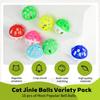 10 PCS Cat Balls with Bell Cat Jingle Balls for Cats Kitten Plastic Bell Ball Pounce Chase Rattle Toys Assorted Color Pet Ball