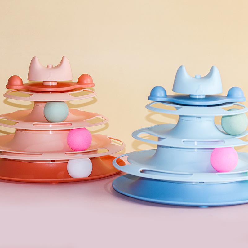 Four-Layer Track Cat Turntable: Self-Play Puzzle Toy for Cats