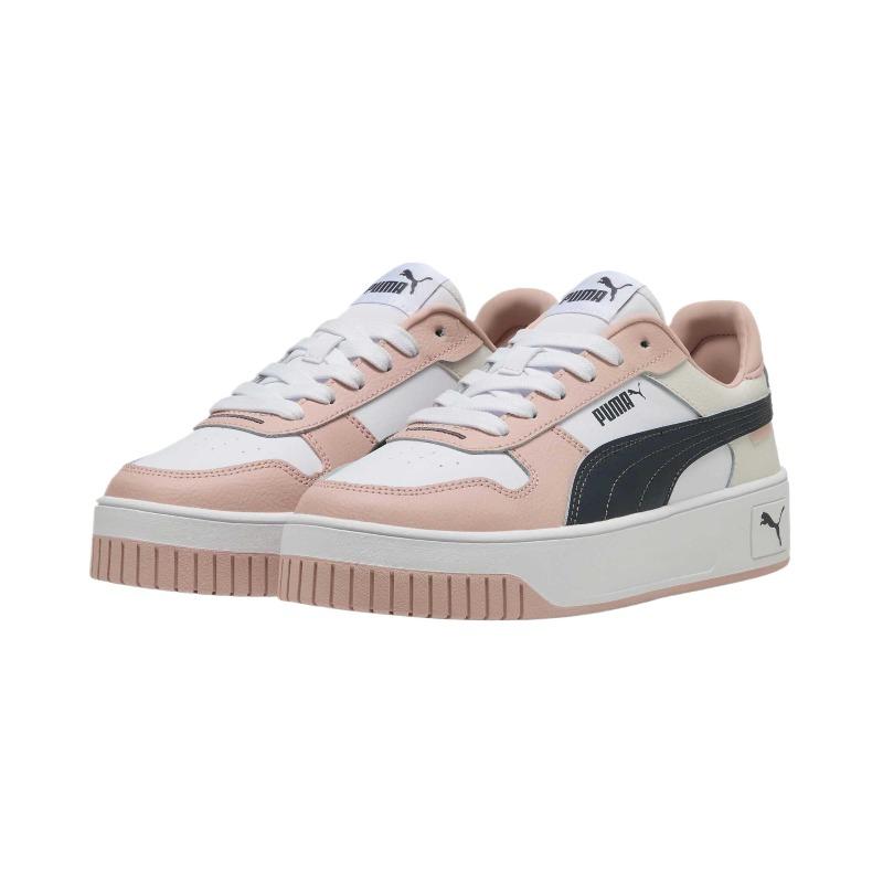 Puma Women's White Pink Carina Street Low Top Sneakers 389390-45