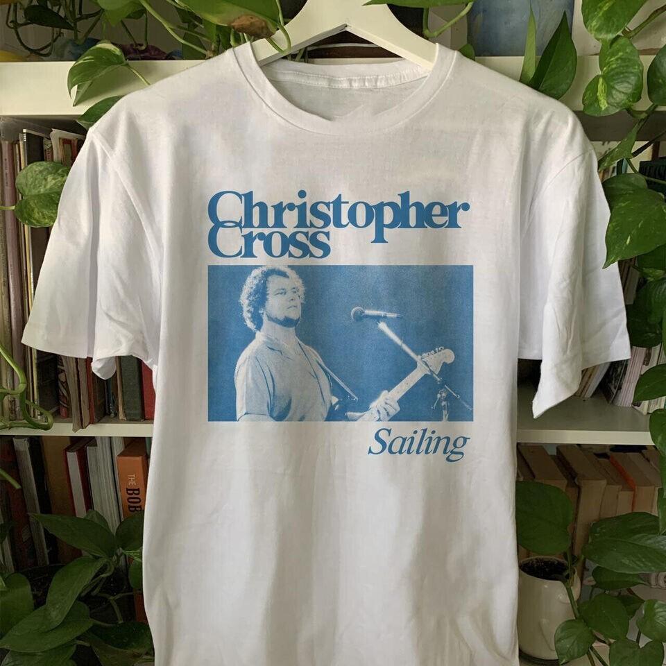 Винтажная унисекс белая футболка Christopher Cross Sailing QE345 XXL