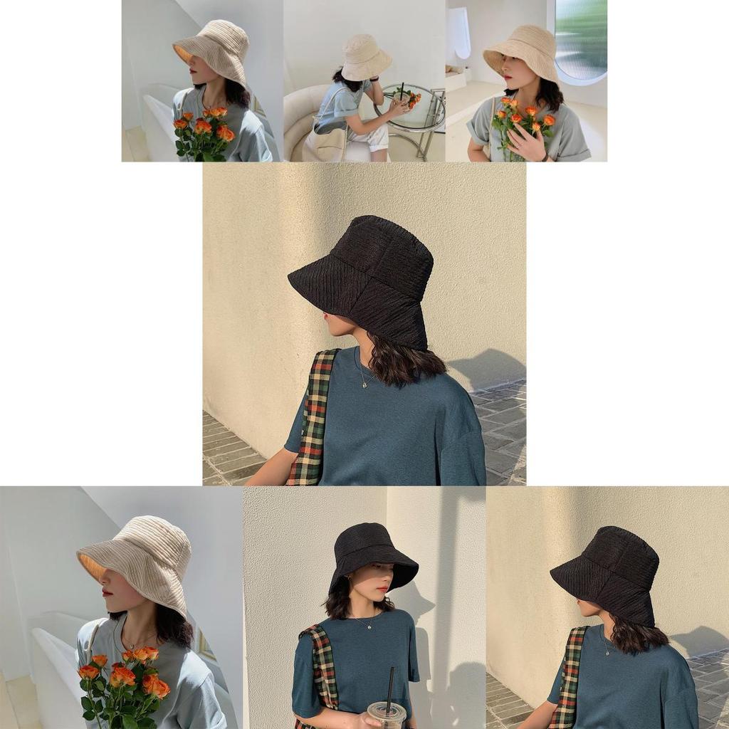 Chic Beige Sun Hat For Women Lightweight Summer Bucket Hat With Wide Brim Uv Protection