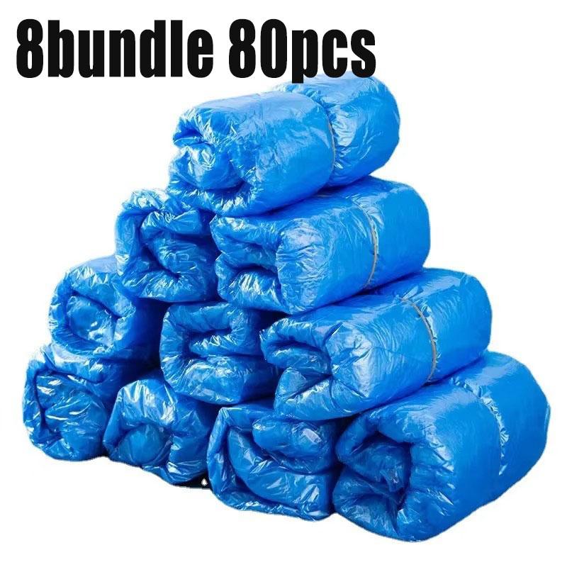 100PCS Disposable Waterproof Shoe Cover Plastic Non-slip Foot Cover Indoor PE Padded Shoe Cover