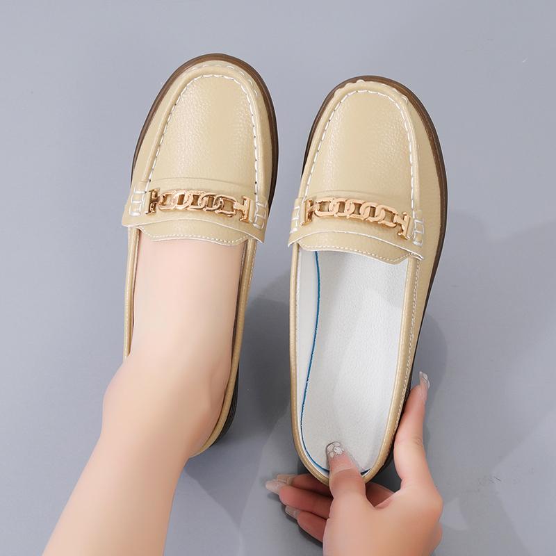 Genuine Leather Women Flat Heel Sandals Non-Slip Comfortable Soft PU Insole 2.5cm Heel Sizes 35-44 Beige Orange Black