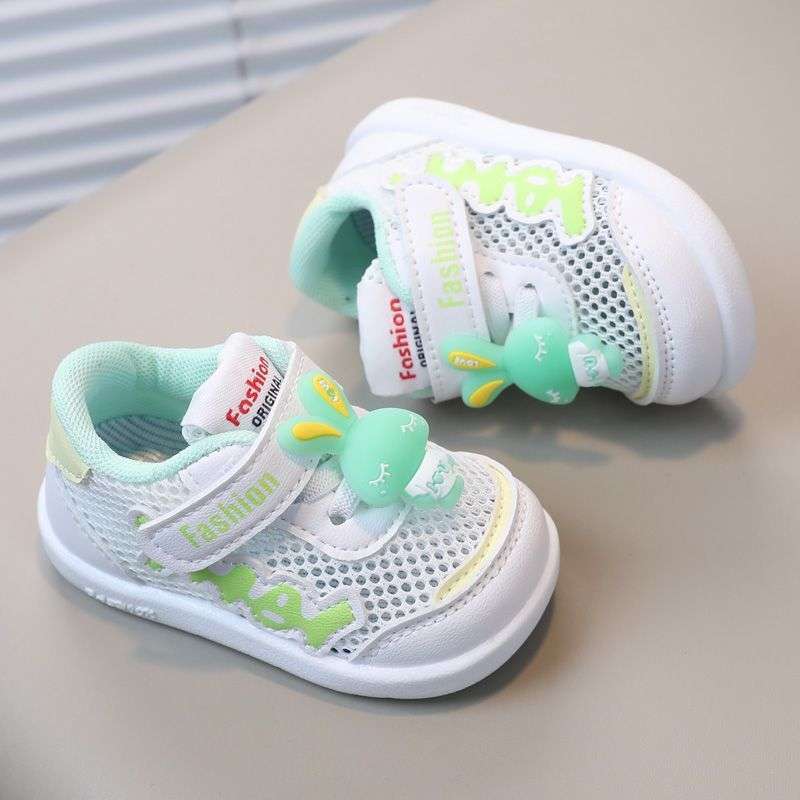 2025 spring and autumn baby shoes summer hollow breathable mesh shoes soft-soled sports board shoes infant toddler boys and girls