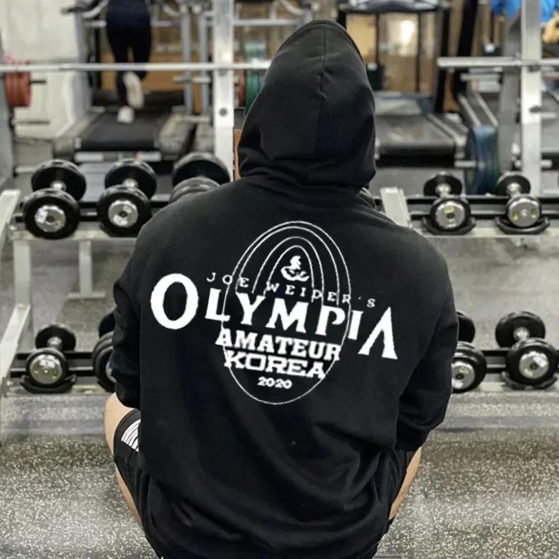 Herren Fitnessstudio Baumwoll Kapuzenpullover Lässig Bodybuilding Locker Sport Sweatshirt Pullover Sportbekleidung Workout Kapuzenpullover Lässig Fitness Kleidung