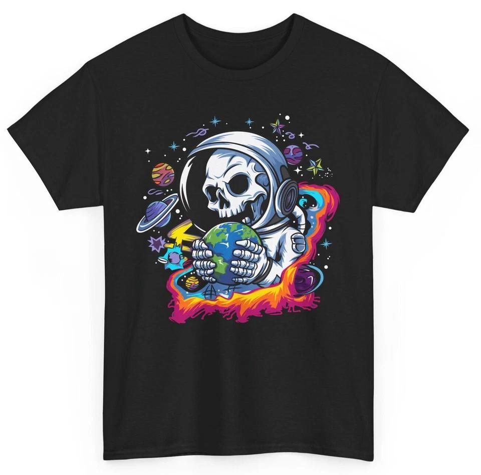 Skeleton Astronaut Funny T-shirt - Space Galaxy Humorous Halloween Graphic Tee