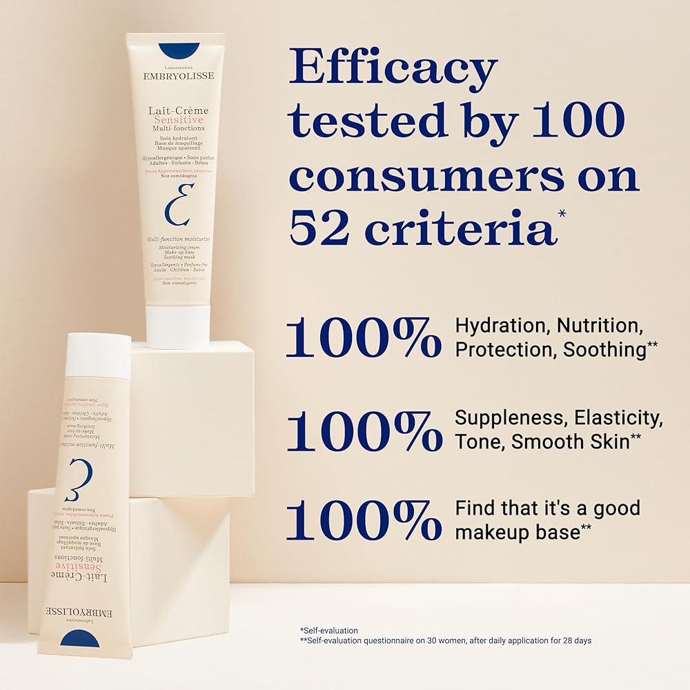 Embryolisse Moisturizing Cream Sensitive 100ml Fragrance-Free Hydrating Skincare for Sensitive Skin