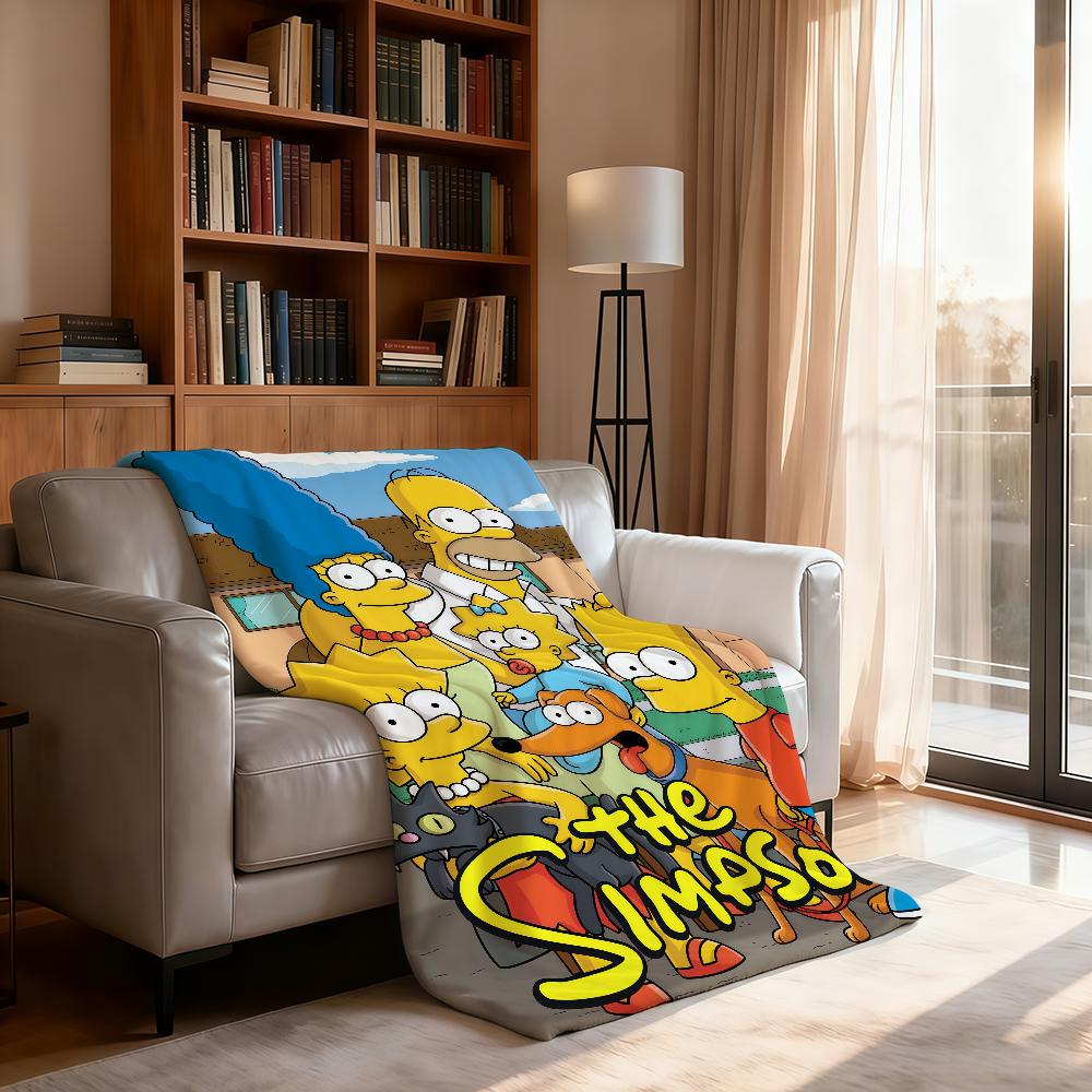 Cartoon Anime T-The S-SimpsonS Blanket For Soft Throw Blanket for Picnic Bed Sofa Home Bedroom Cozy Warm Comfortable