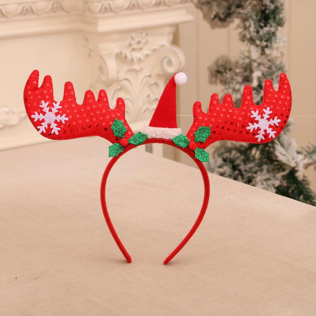 Individually Packaged Cartoon Christmas Headbands: Festive Decorations and Party Gifts with Antlers.