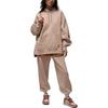 Jordan Flight Solid Color Lace-Up Casual Cuffed Fleece Knit Sports Pants Women Bottoms Legendary-Brown FB5114-245