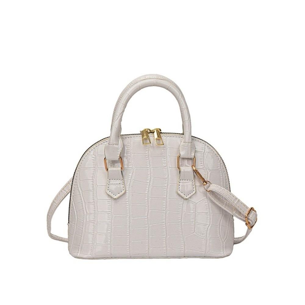 PU Leather Shoulder Bag French Style Women Handbags Vintage Crocodile Pattern Shell Bag  Women