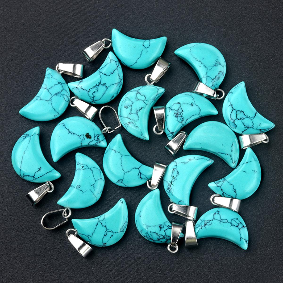 

5 шт./упак. натуральный кристалл драгоценный камень кулон в форме луны подвески для изготовления ювелирных изделий DIY аксессуары унисекс 18x12 мм 5Pcs/18x12mm