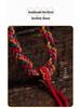 Tibetan Handmade Woven Rope Necklace with Five-Color Amulet and Thangka Pendant