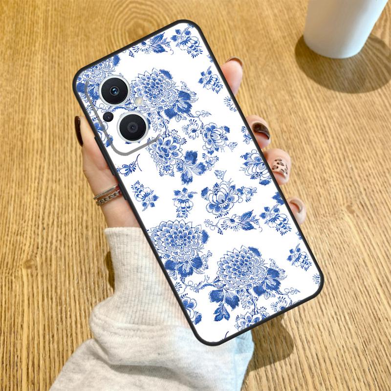 Blue and White Porcelain Funda For OPPO Reno 14 F 10 11 12 13 Pro 13F 12F 11F 7 8 Lite OPPO Find X6 X5 X8 X9 Pro Case