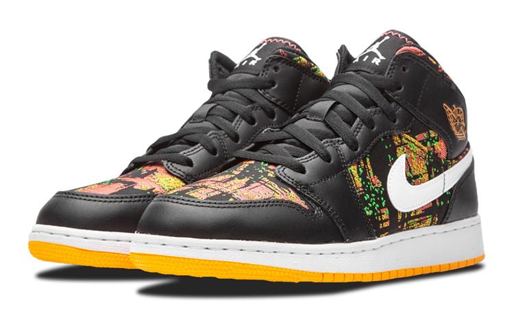 Jordan 1 Mid GS Black Laser Orange 555112-003