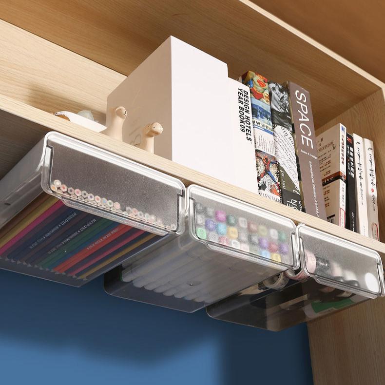 Drawer Style Storage Box Under the Table Office Desktop Sundries Organizer Bin Home Cosmetics Punch-Free Hidden Stationery Shelf