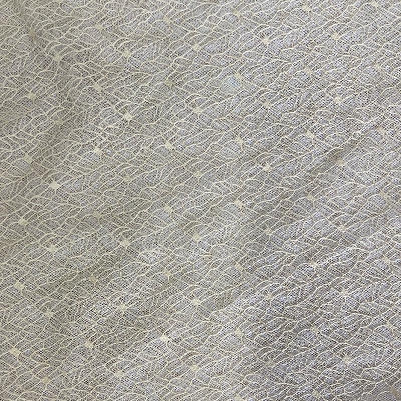 All-Polyester Non-Elastic Breathable Mesh Lace Fabric for Women's Wedding Dresses and Evening Gowns.