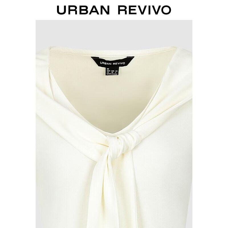UR Women's Autumn Shawl Tie V-Neck Long Sleeve T-Shirt