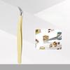 Stainless Steel Curved Stickers Tweezers High Precision Cartoon False Eyelash Tweezers Anti-static Lashes Extension Tweezer