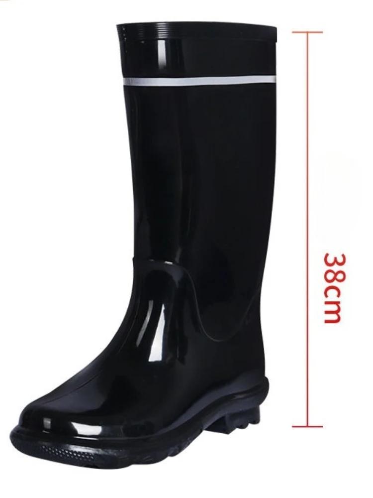 Round Toe Farming Male Shoes Non Slip Mid Calf Wellies Gumboots Galoshes for City Wear-resistant Cheap Mud Gum Men's Rain Boots