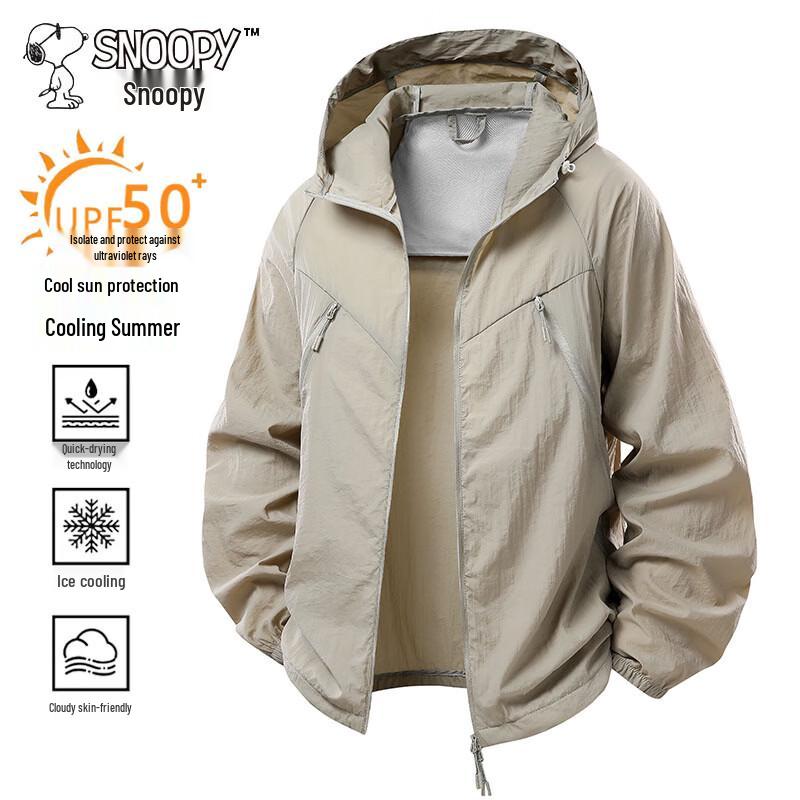 SNOOPY Men s Summer Hooded Lightweight Sun Protection Jacket XS