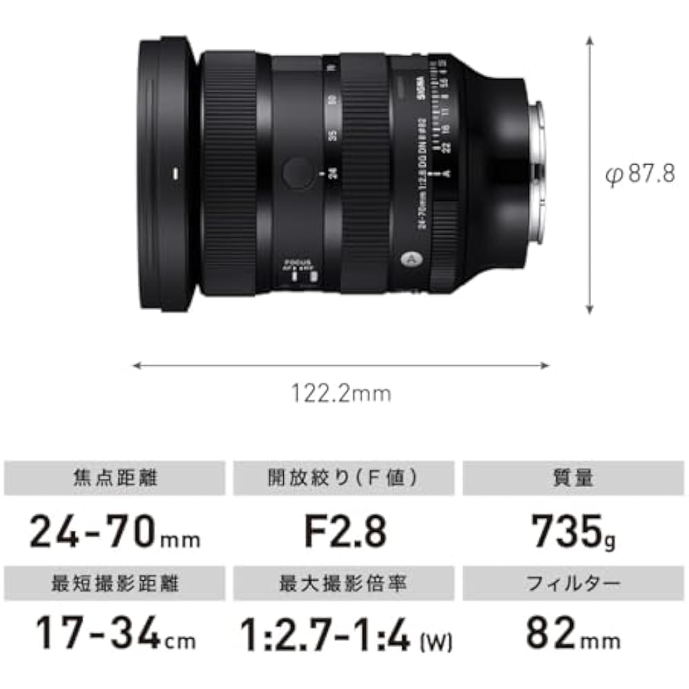 Sigma Lens 24-70mm F2.8 DG DN II Sony E-Mount Zoom Standard Full Size Mirrorless Art