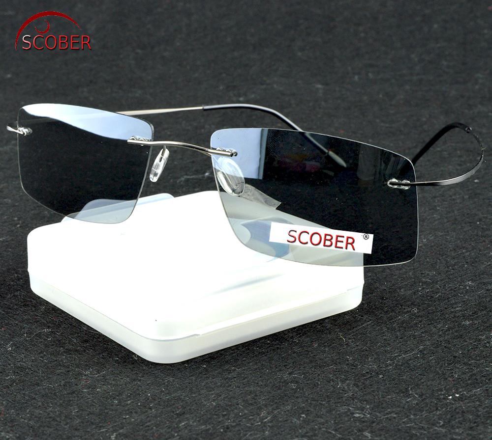 

Titanium Alloy Rimless Polarized sunglasses Super light Men NV Driving mirror Sunglasses designer SPORT sun glasses сірий