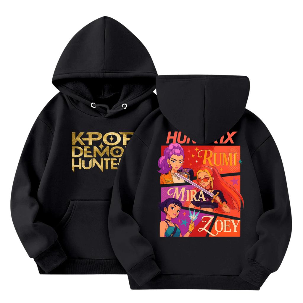 Child Fashion Lightweight Long Sleeve Pullover With Pockets  Print Hoodie