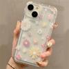 Cute Cherry & Daisy Phone Case For iPhone 16 15 14 13 12 11 Pro Max X XR 7 8 Plus Transparent Silicone Shockproof Case Cover