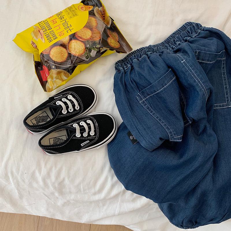 Tong Chenchen Boys' Ice Silk Jeans - Breathable Tencel Mosquito Pants for Summer
