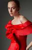 Karen Millen Vestido Rojo Mini Con Volante Y Escote Bardot 40 B1C