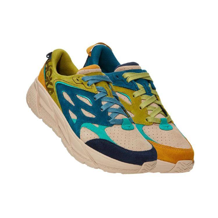 HOKA Clifton L Suede Multi-Color Unisex Sneakers Shifting-Sand 1124630-MSSN