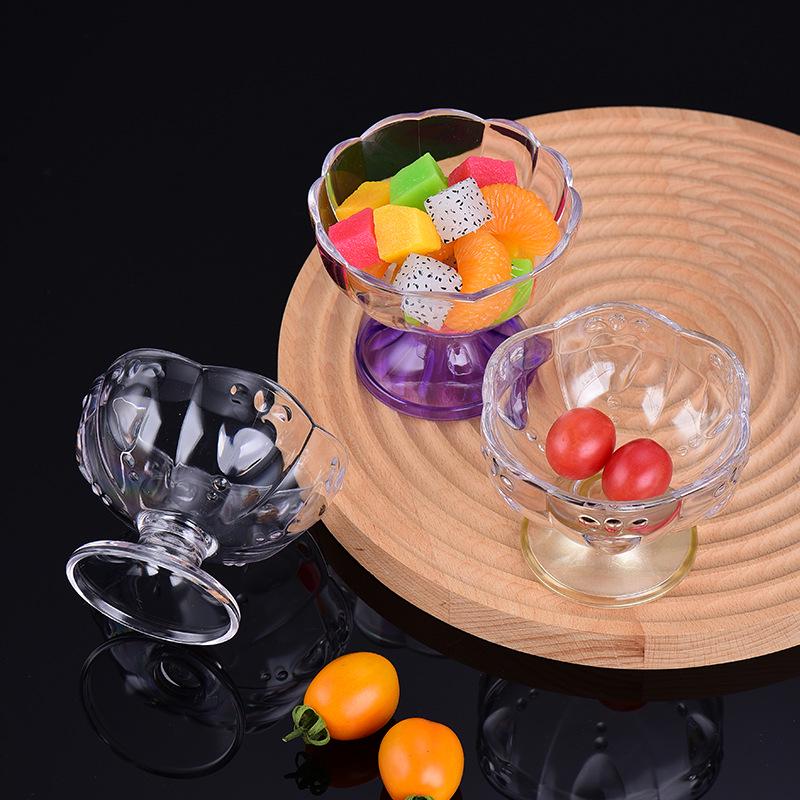 Drop-proof Transparent Acrylic Ice Cream and Snack Bowl