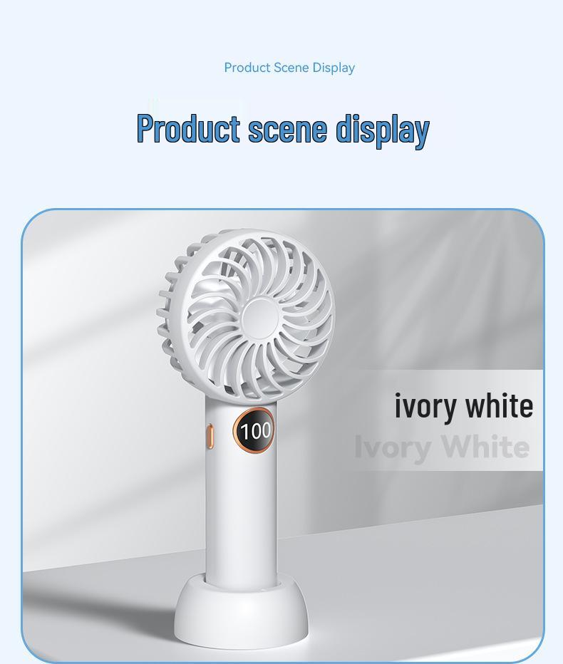 Compact USB-Powered Silent Desktop Fan with Brushless Motor 3000mAh белый