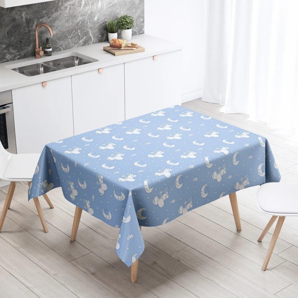 Sun Moon Stars Table Cloth Home Decor Stain Resistant Waterproof  Decoration Rectangular Kitchen Fireplace Countertop