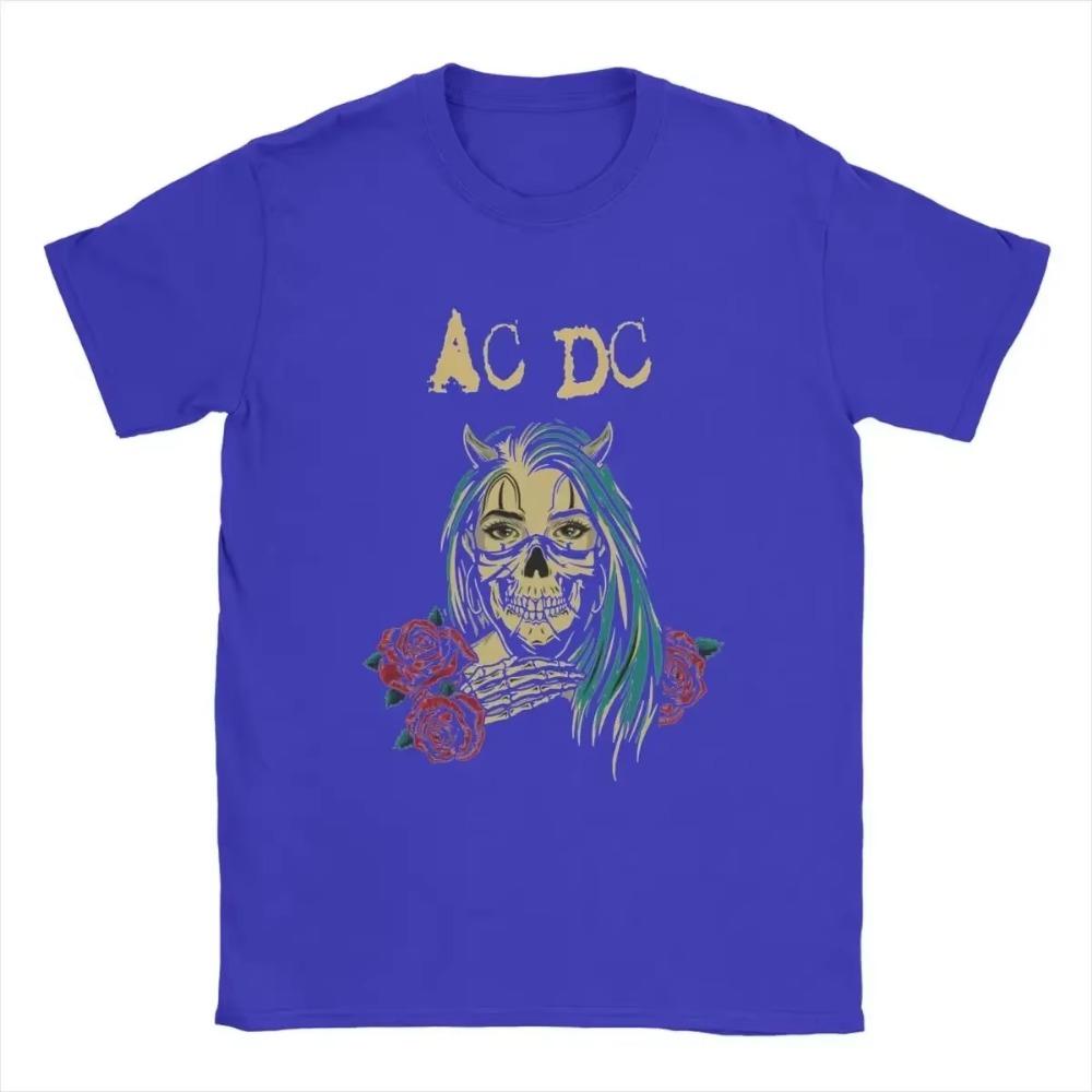 Men T-Shirt AC Band Music DC Ghost Flower Casual 100% Cotton Tees Short Sleeve Cool Hip Hop Harajuku T Shirts Crewneck Printing