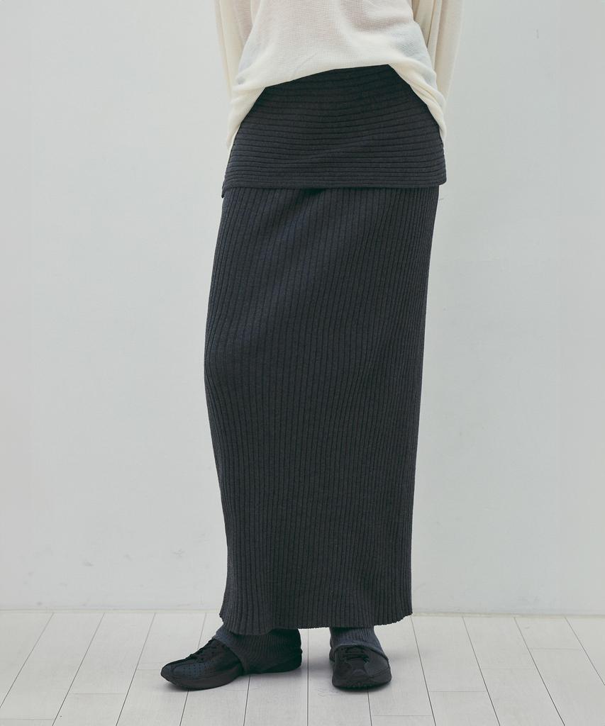 Cita Every Day Comfort Knit Long Skirt_Cts622(Charcoal)