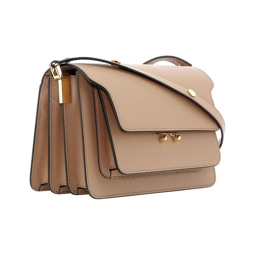 Marni Travel Leather Shoulder Bag Women Bags Nude SBMPN09NO1LV520ZC32N