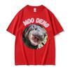 Moo Deng Bouncy Pig in Thai Picture The Cute Baby Hippo Funny Meme T Shirts Unisex Women Casual 100 Cotton Oversized Tshirt Tops